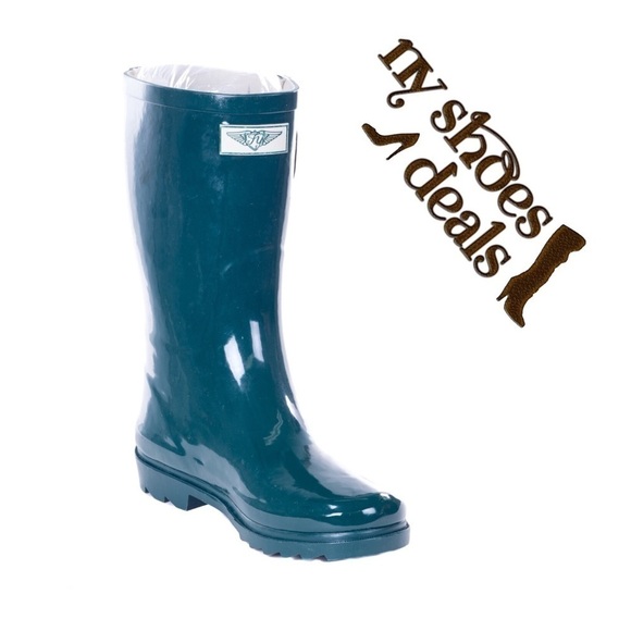 Women's Rubber Rain Boots,  Army Green 11'' Rainboots - Picture 1 of 3